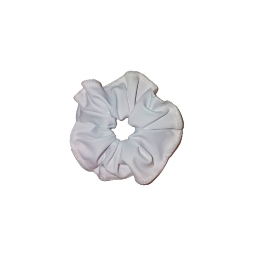 White opaque lycra scrunchie