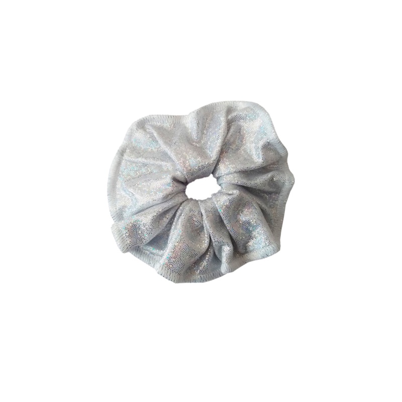Powdered crystal metallic scrunchie
