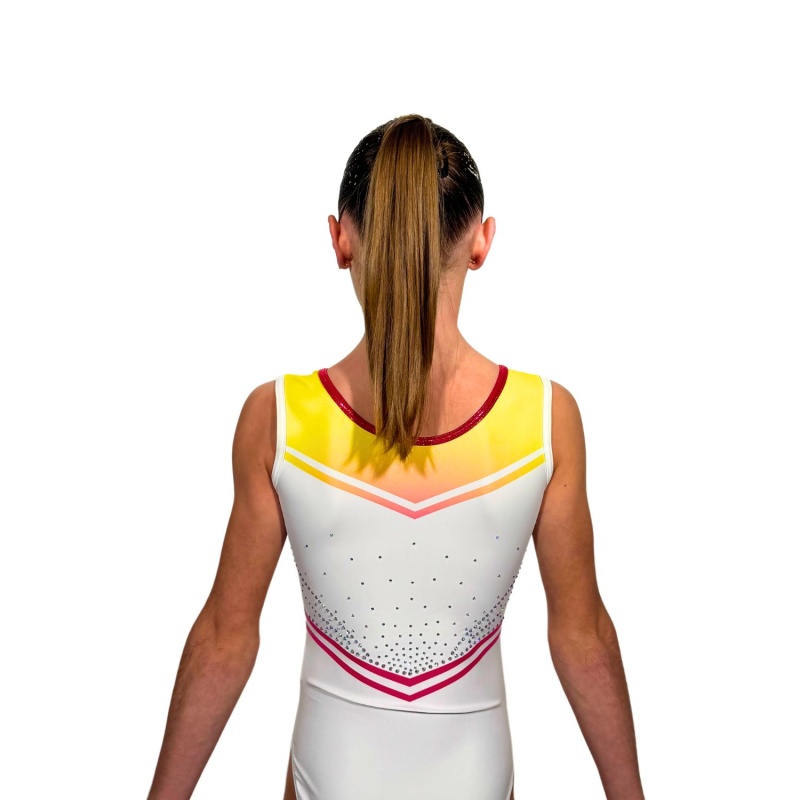 Sophie White Yellow Pink leotard