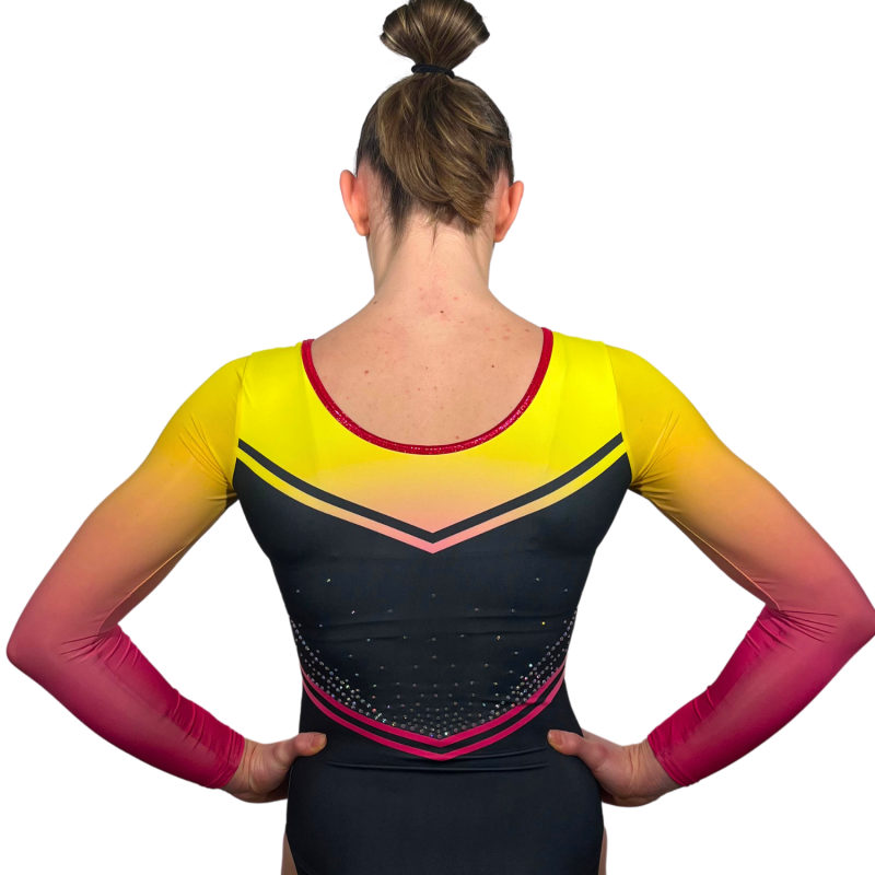 Justaucorps Sophie ML Noir & Jaune Rose