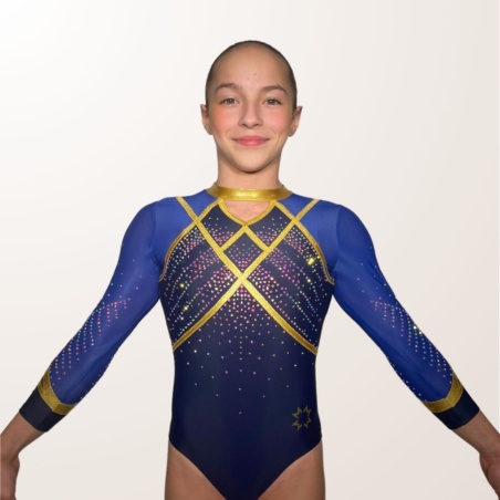 Lenvie Bleu - Tricou de gimnastică
