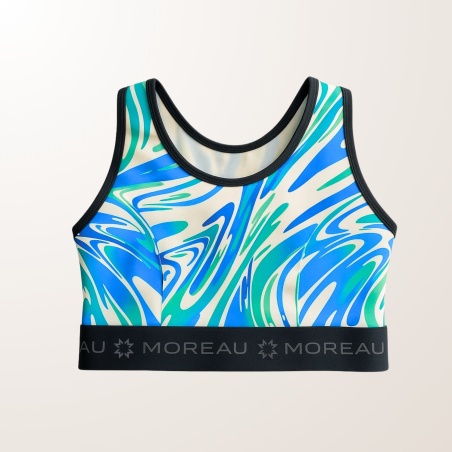 Brassière moreau wave vert et bleu avec bande noire moreau_devant
