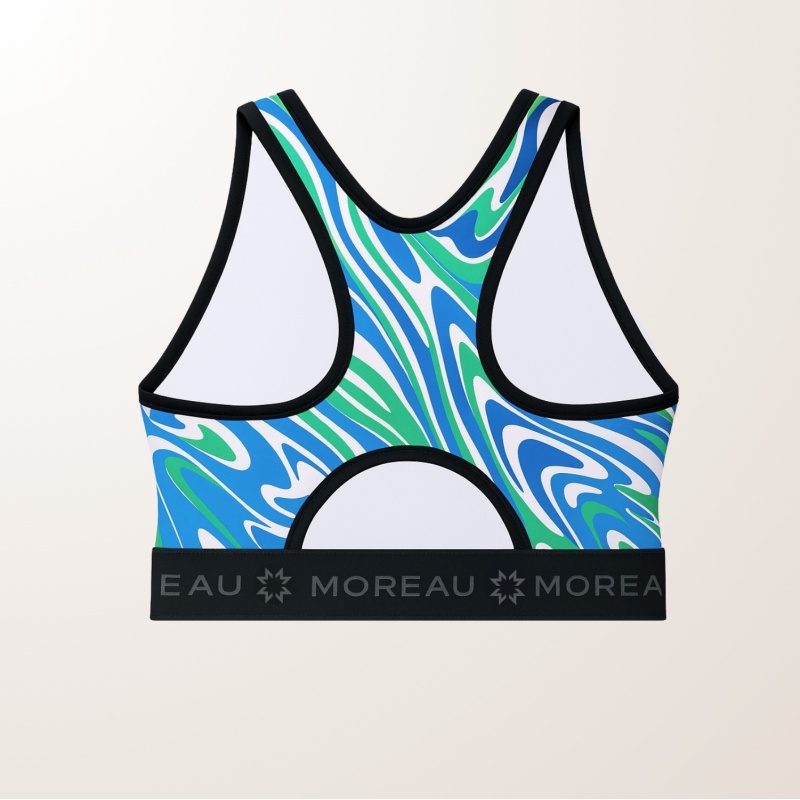 Brassière moreau wave vert et bleu avec bande noire moreau_dos nageur