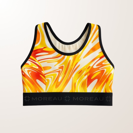 Brassière moreau wave jaune et orange avec bande noire moreau_devant