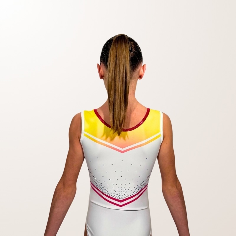 Sophie Blanc Galben Roz - Tricou de gimnastică