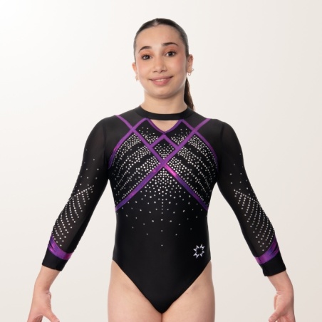Lenvie long-sleeve black leotard