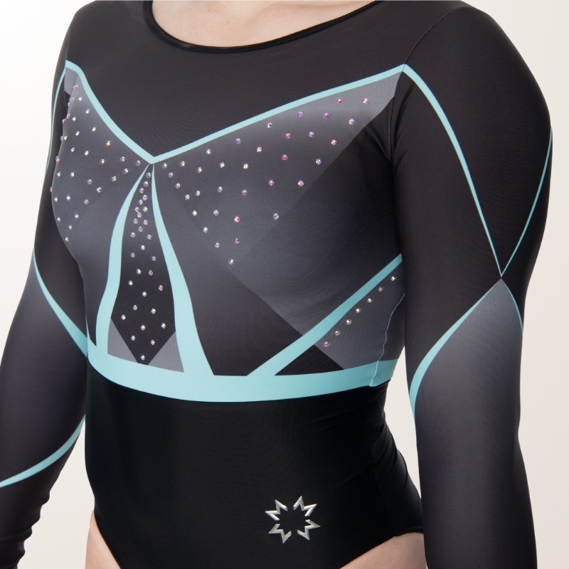 Manny long-sleeve black leotard
