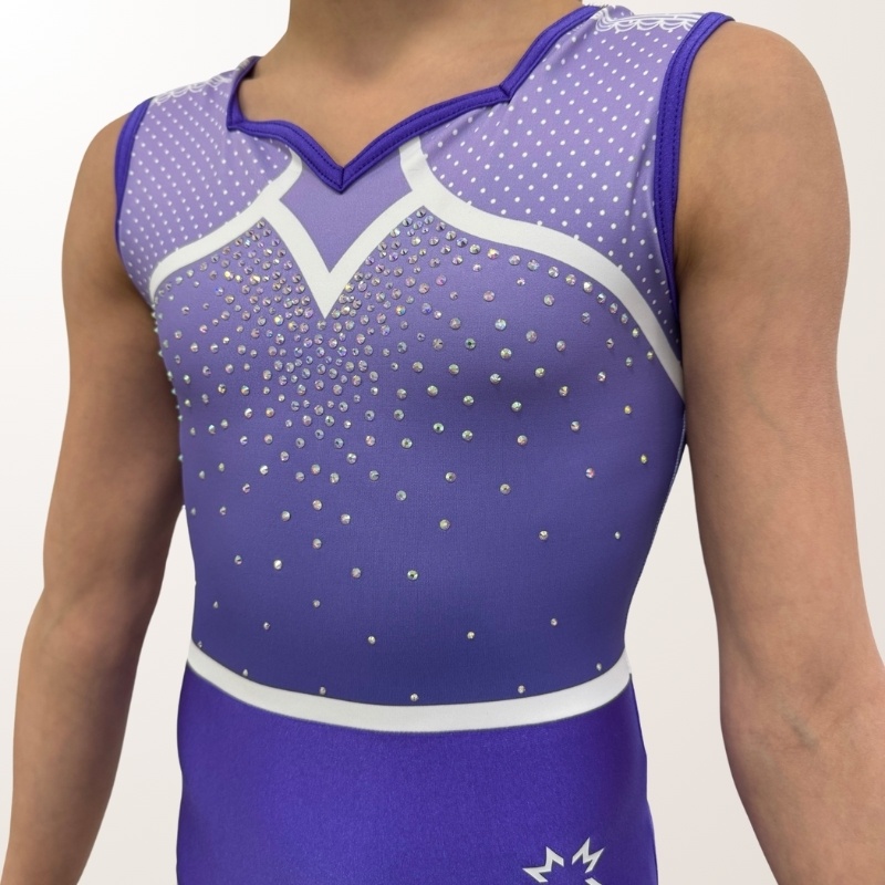Nadia purple sleeveless leotard