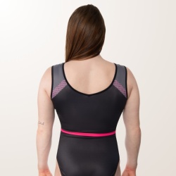 Justaucorps Grace sans manches noir & rose