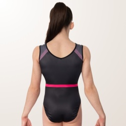 Justaucorps Grace sans manches noir & rose