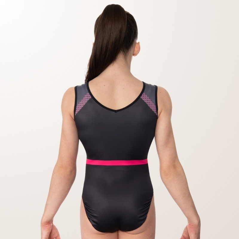 Grace ärmelloses Trikot schwarz & pink