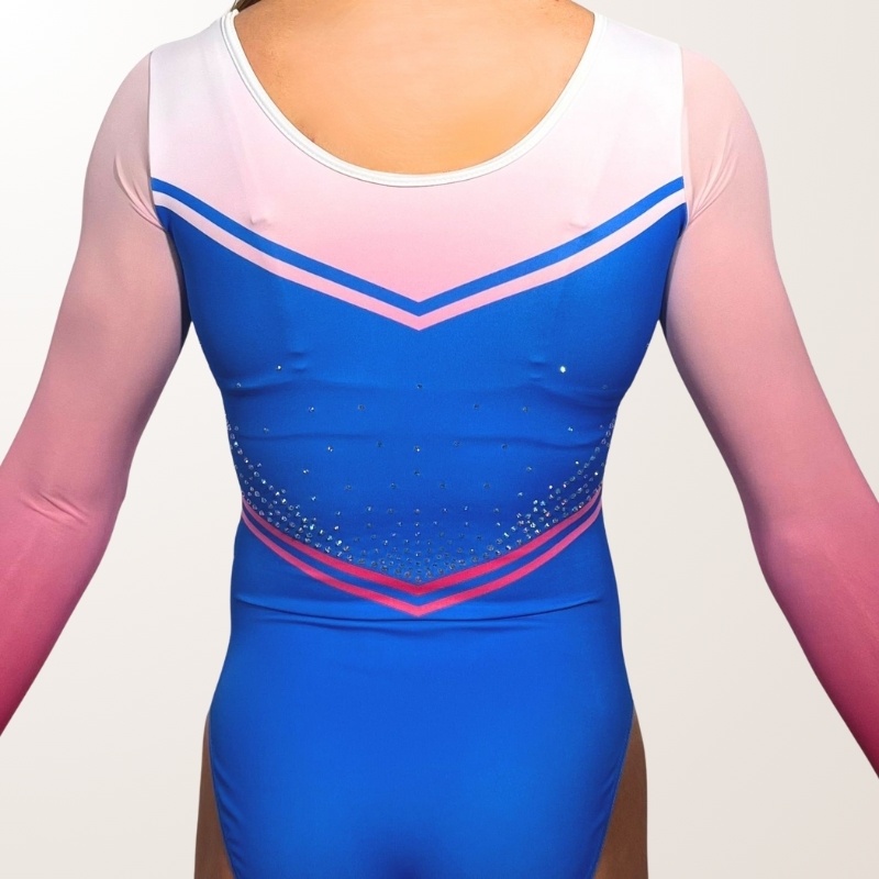 Sophie ML Albastru & Roz - Tricou de gimnastică