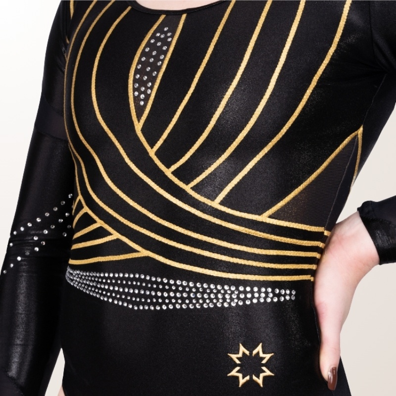 Black Long Sleeve Leotard Moreau Sport