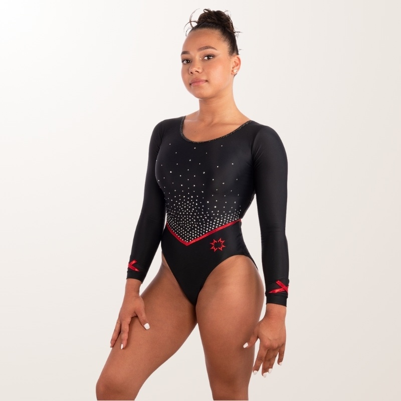 Tricou de gimnastică negru și roșu