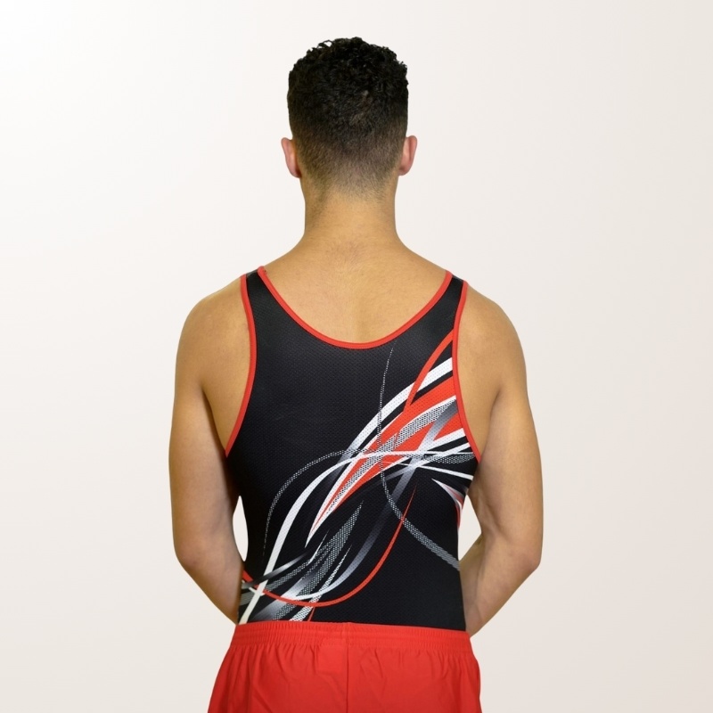 Tricou de gimnastică negru și roșu