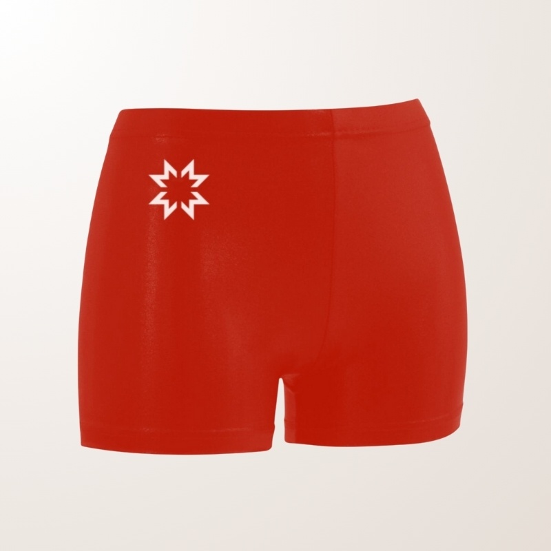 red microfiber shorts