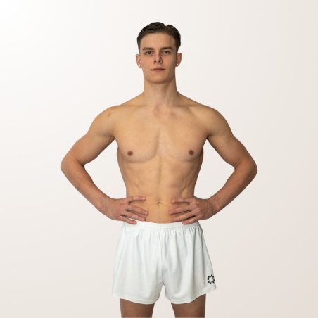 Short blanc pour homme gymnastique