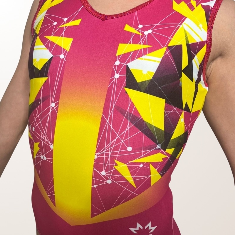Revolution Pink & Yellow - gym leotard