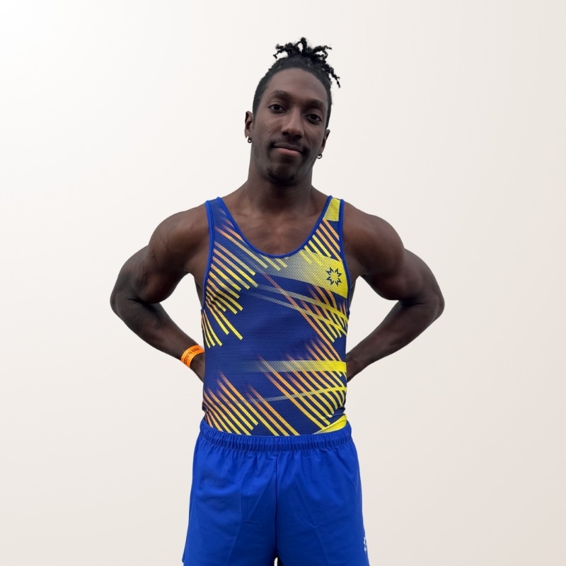 Trikot VORTEX albastru-galben pentru gimnaști băieți | Moreau